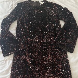 H&M Black Dress with Rose-Gold Sequins